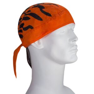 Orange Flame Doo Rag - 12 pieces