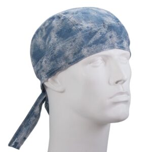 Blue Acid Wash Print Doo Rag - 12 pieces