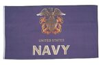 Navy 3d Emblem Flag - 3ft x 5ft Polyester - Imported - 1 piece