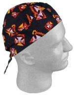 Flamed Maltese Cross Chopper Head Wrap - 1 piece