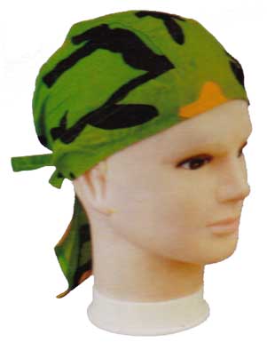 Green Camo Doo Rag - 12 pieces