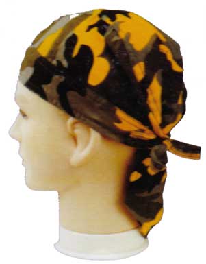 Yellow/Brown Camo Doo Rag - 1 piece