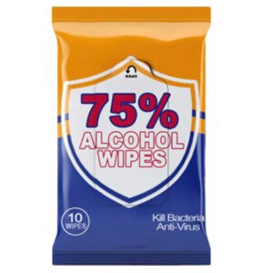 10pc Alcohol Wipes -  Unscented - 75 Percent - single-pack-10-wipes