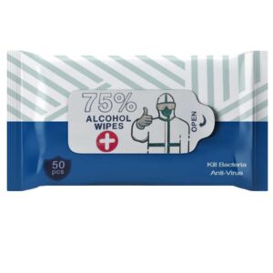 50pc Alcohol Wipes - Unscented - 75 Percent - single-pack-50-wipes