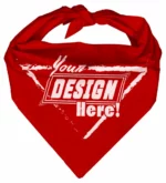 Custom Triangle Bandanas 100% Cotton - Screen Printing - 27”x38”x27”, Red