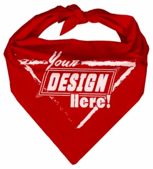 Custom Triangle Bandanas 100% Cotton - Screen Printing - 27”x38”x27”, Red