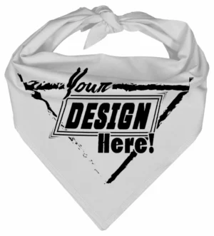Custom Triangle Bandanas 100% Cotton - Screen Printing - 27”x38”x27”, White