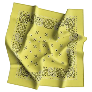 Square Paisley Bandana Imported, 22X22, 600Pcs/Case, Yellow