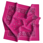 Square Paisley Bandana Imported, 22X22, 1 Piece, Hot Pink