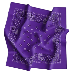 Square Paisley Bandana Imported, 22X22, 600Pcs/Case, Purple / Grape