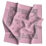 Square Paisley Bandana Imported, 22X22, 1 Piece, Light Pink