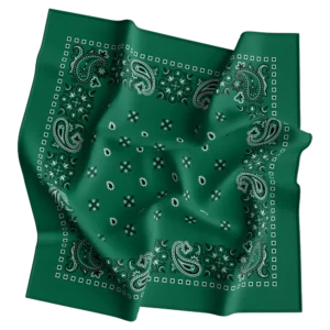 Square Paisley Bandana Imported, 22X22, 600Pcs/Case, Hunter Green