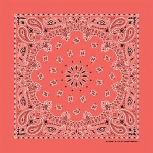 Western Paisley Bandana - Made In Usa , 18X18, 1 Piece, Honeysuckle