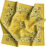 12 pieces, CM Western Paisley Bandanas in Bulk Imported 100% cotton, Lemon, 22" x 22"