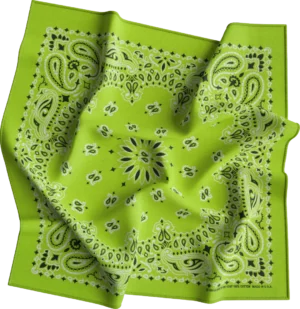 Cm Western Paisley Bandana, Imported, 22X22, 12 Pieces, Lime Green