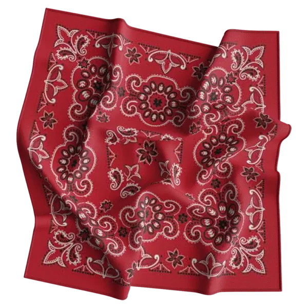 Red, CM Texas Paisley Bandanas Imported 100% Cotton, 12 pieces, 14 x 14"