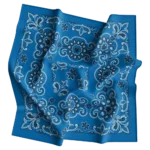 Royal Blue, CM Texas Paisley Bandanas Imported 100% Cotton, 1 piece, 14 x 14"