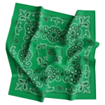 Kelly Green, CM Texas Paisley Bandanas Imported 100% Cotton, 600pcs/Case, 27" x 27"