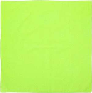 Solid Color Bandana, 22X22, 1Pc, Neon Green,