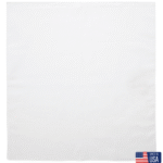 12 pieces, USA Made Solid Color Bandana 100% Cotton, White, 22" x 22"