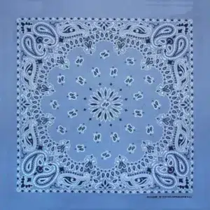 Western Paisley Bandana - Made In Usa , 22X22, 1 Piece, Chambray Blue Ss