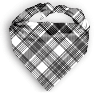 Checkered Fusion Black Pet Triangle Dog Bandana - 14”x20”x14”