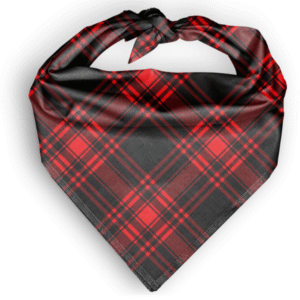 Checkered Fusion Red Pet Triangle Dog Bandana - 14”x20”x14”