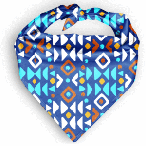 GeoBlend Blue Pet Triangle Dog Bandana - 14”x20”x14”