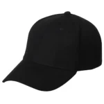 Wool Look Baseball Hat with Adjustable Velcro Back - 12 pieces, Black