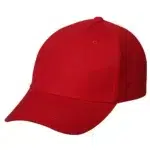 Wool Look Baseball Hat with Adjustable Velcro Back - 1 piece, Red