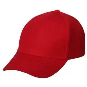 Wool Look Baseball Hat with Adjustable Velcro Back - 12 pieces, Red