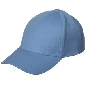 Wool Look Baseball Hat with Adjustable Velcro Back - 12 pieces, Light Blue