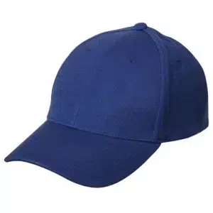 Wool Look Baseball Hat with Adjustable Velcro Back - 12 pieces, Royal Blue