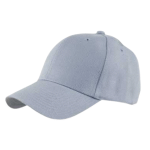Wool Look Baseball Hat with Adjustable Velcro Back - 12 pieces, Light Grey