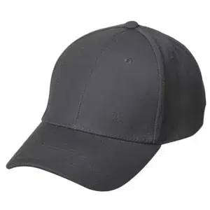 Wool Look Baseball Hat with Adjustable Velcro Back - 12 pieces, Dark Grey