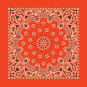 Cm Western Paisley Bandana, Imported, 22X22, 12 Pieces, Neon Orange