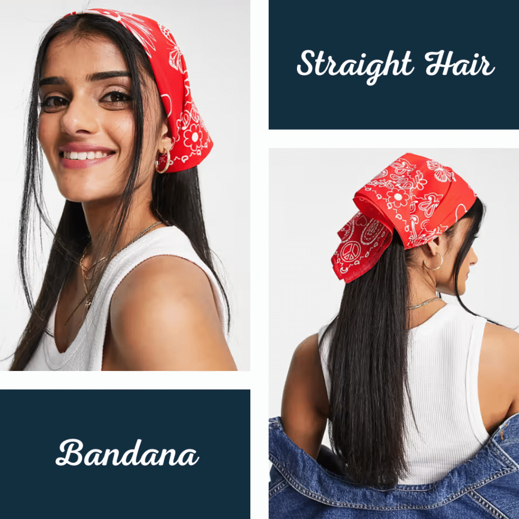 a collage of a woman wearing a bandana