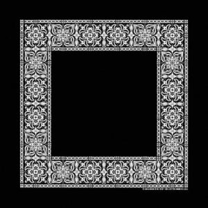 Open Center - Square Paisley Bandana Usa Made , 22X22, 1 Piece, Black
