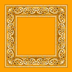 Classic Open Center Paisley Bandana Imported, 22X22, 600Pcs/Case, Gold