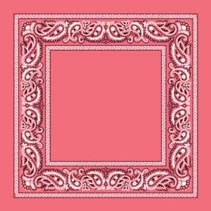 Classic Open Center Paisley Bandana Imported, 22X22, 12 Pieces, Pink
