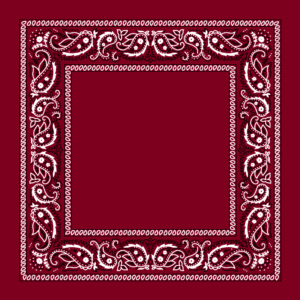 Classic Open Center Paisley Bandana Imported, 22X22, 12 Pieces, Burgundy / Wine