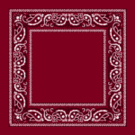 Classic Open Center Paisley Bandana Imported, 22X22, 600Pcs/Case, Burgundy / Wine