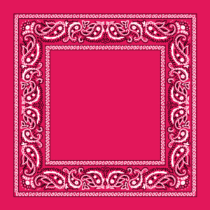 Classic Open Center Paisley Bandana Imported, 22X22, 600Pcs/Case, Hot Pink