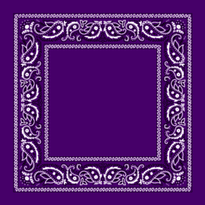 Classic Open Center Paisley Bandana Imported, 22X22, 12 Pieces, Purple