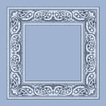 1 piece, Open Center Paisley Bandana Imported 100% Cotton, Light Blue, 22" x 22"