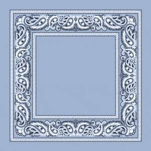 Classic Open Center Paisley Bandana Imported, 22X22, 12 Pieces, Light Blue
