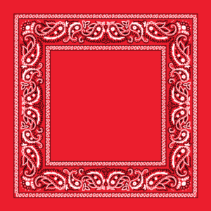 Classic Open Center Paisley Bandana Imported, 22X22, 1 Piece, Hot Orange