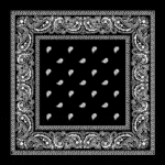 Value Classic Paisley Bandana Imported 100% Cotton 1 piece Black 22 x 22