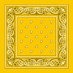 Classic Paisley Bandana Imported, 22X22, 12 Pieces, Yellow