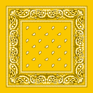 Classic Paisley Bandana Imported, 22X22, 600Pcs/Case, Yellow